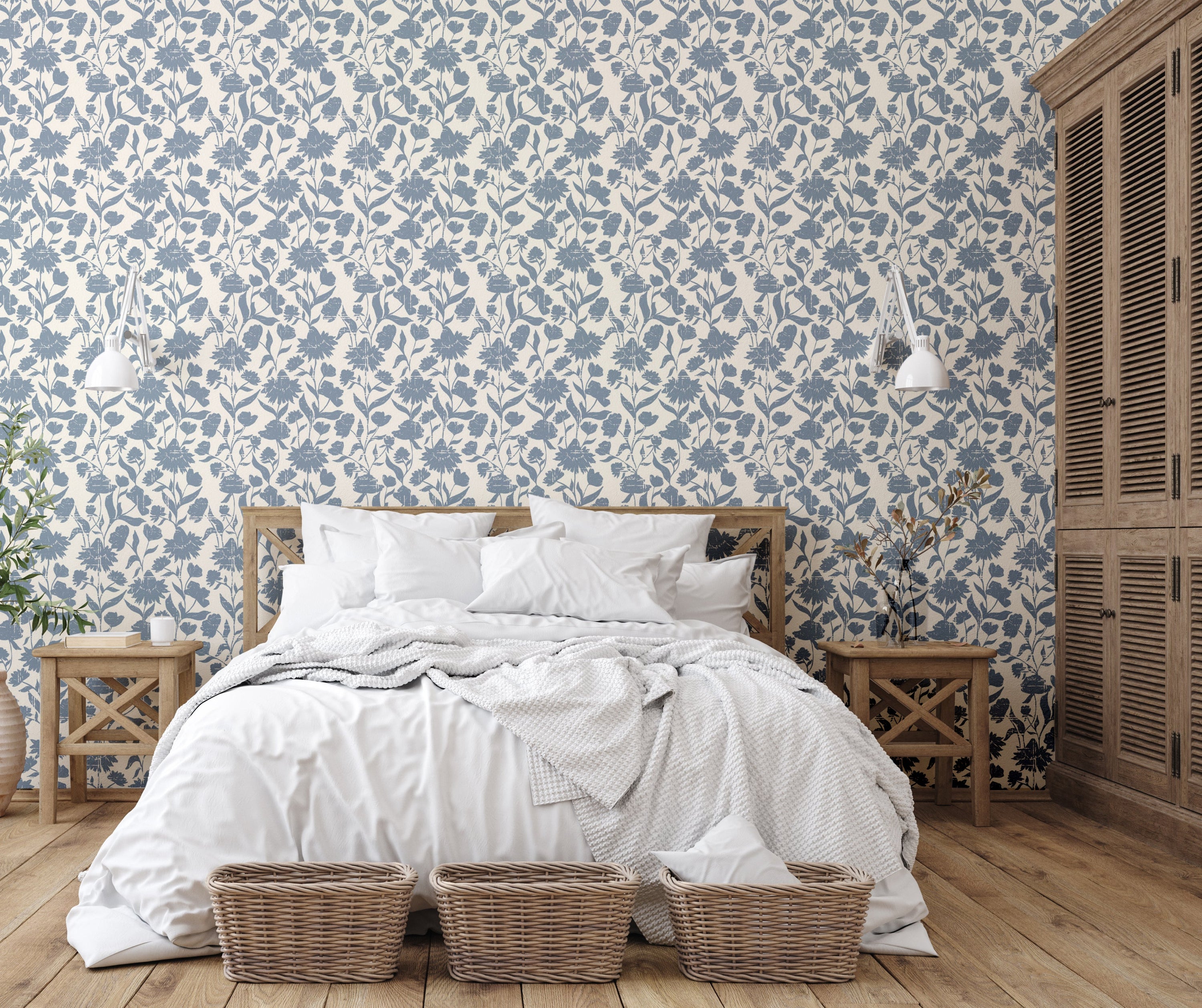 Belle Wallpaper in Powder Blue featuring a modern design, perfect for home decor.