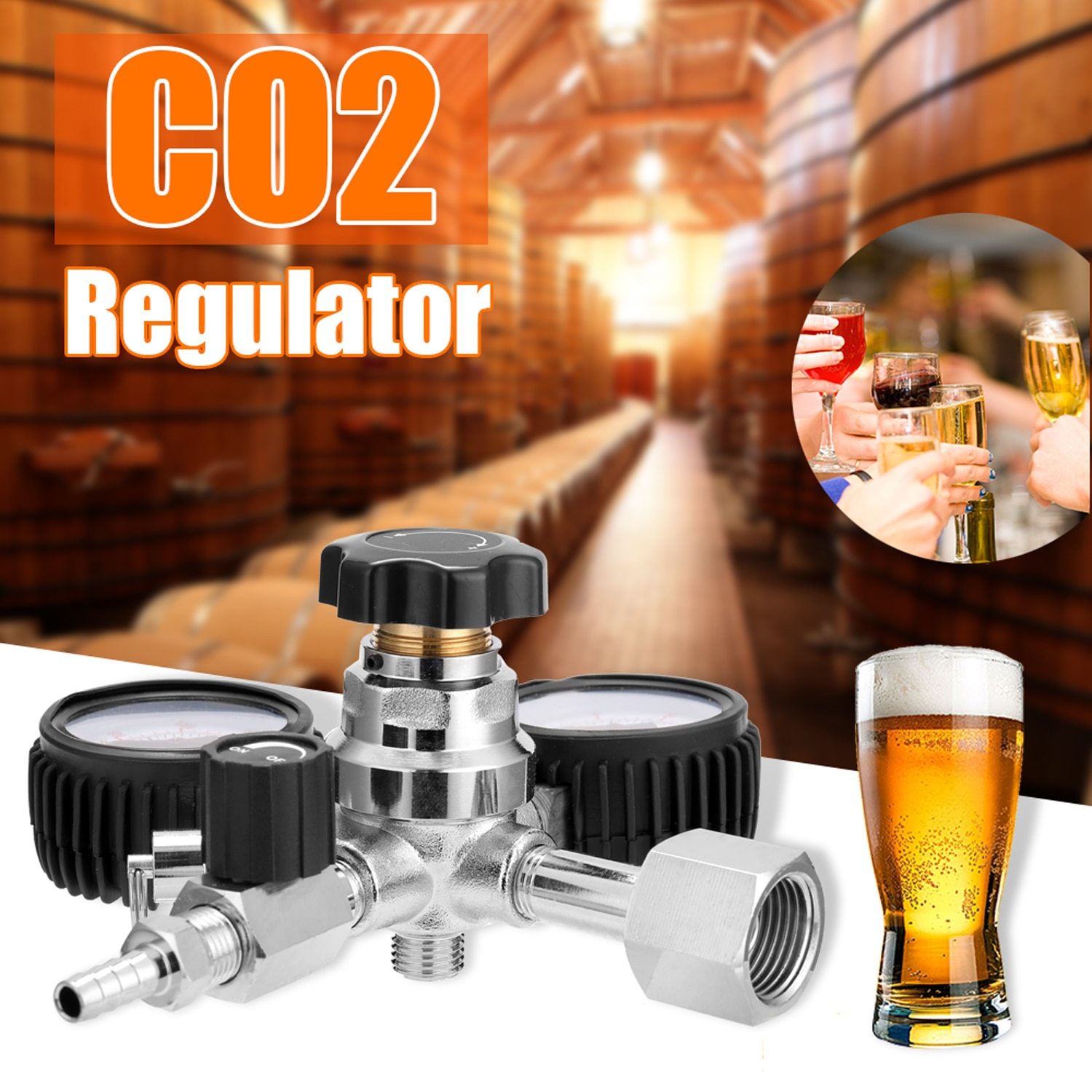 Beer CO2 Keg Regulator Safety Pressure Relief Valve designed for 0-3000 PSI tanks, made of stainless steel for durability and safety.