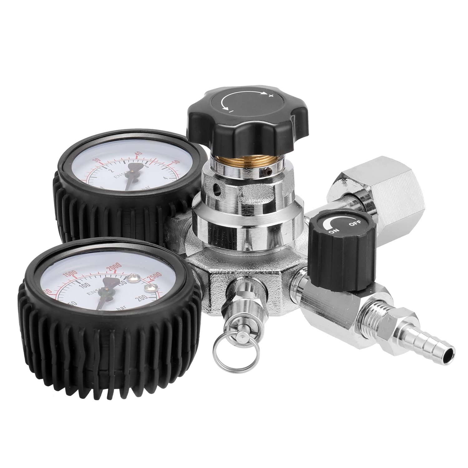 Beer CO2 Keg Regulator Safety Pressure Relief Valve designed for 0-3000 PSI tanks, made of stainless steel for durability and safety.