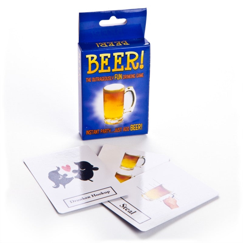 Beer - The Card Game featuring colorful cards and fun illustrations, perfect for parties and gatherings.