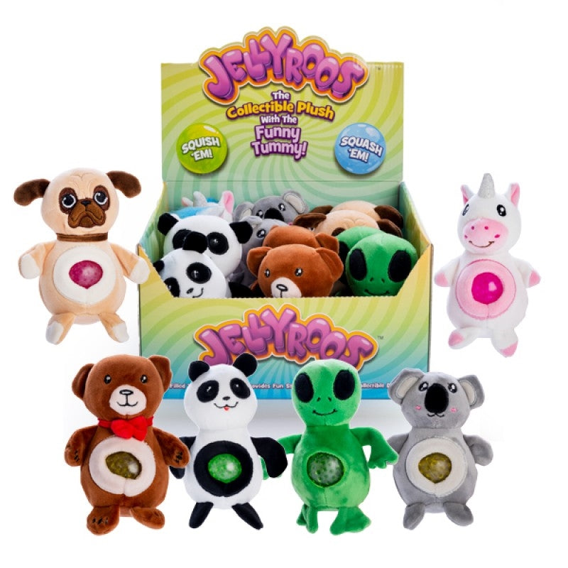 A colorful assortment of Best Mates Jellyroos plush toys, showcasing their soft textures and adorable designs.