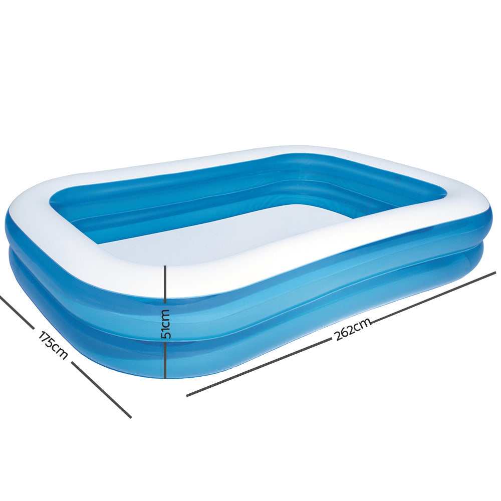 Bestway Inflatable Kids Above Ground Swimming Pool with vibrant colors and sturdy design, perfect for summer fun.