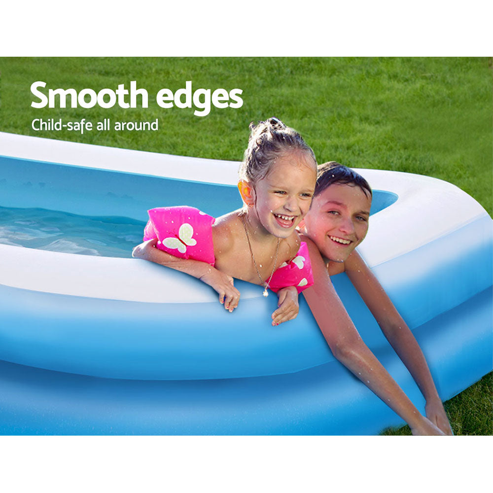 Bestway Inflatable Kids Above Ground Swimming Pool with vibrant colors and sturdy design, perfect for summer fun.