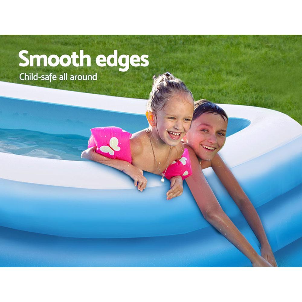 Bestway Inflatable Kids Above Ground Swimming Pool with vibrant colors and sturdy design, perfect for summer fun in the backyard.