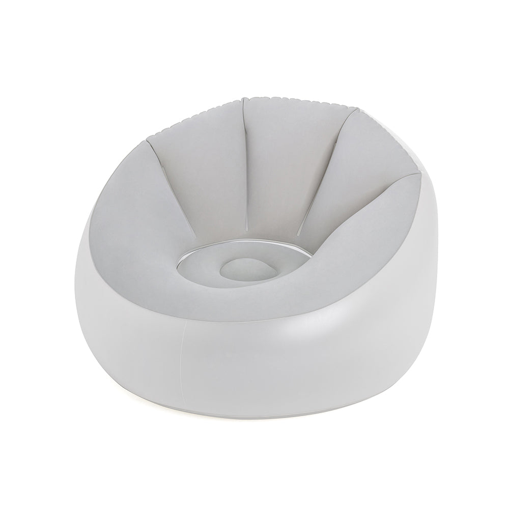 Bestway Inflatable Seat Sofa LED Light Chair in grey, showcasing its comfortable design and built-in LED lights for outdoor use.