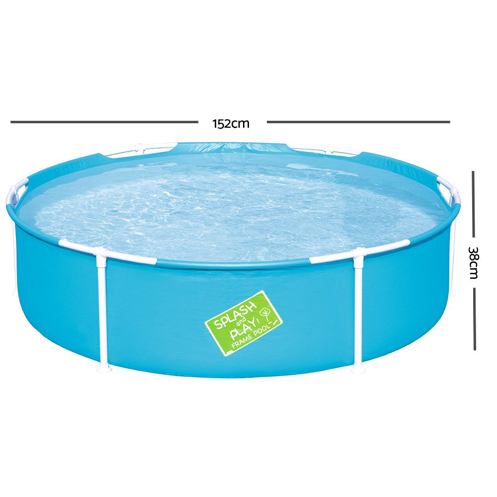 Bestway Kids Swimming Pool - Round with rust-resistant steel frames and heavy-duty side walls, perfect for summer fun.