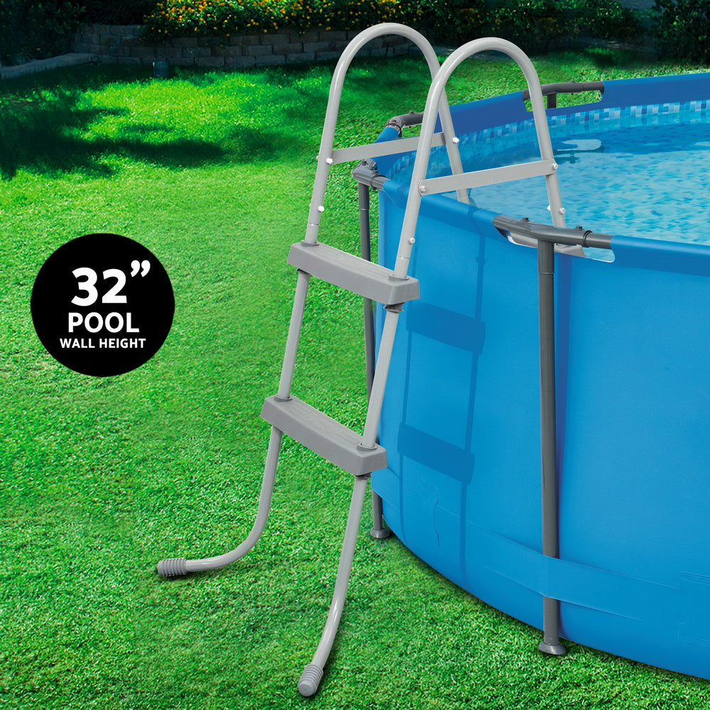 Bestway Ladder for Above Ground Swimming Pools, featuring removable non-slip steps and a corrosion-resistant metal frame, designed for 32-inch pools.