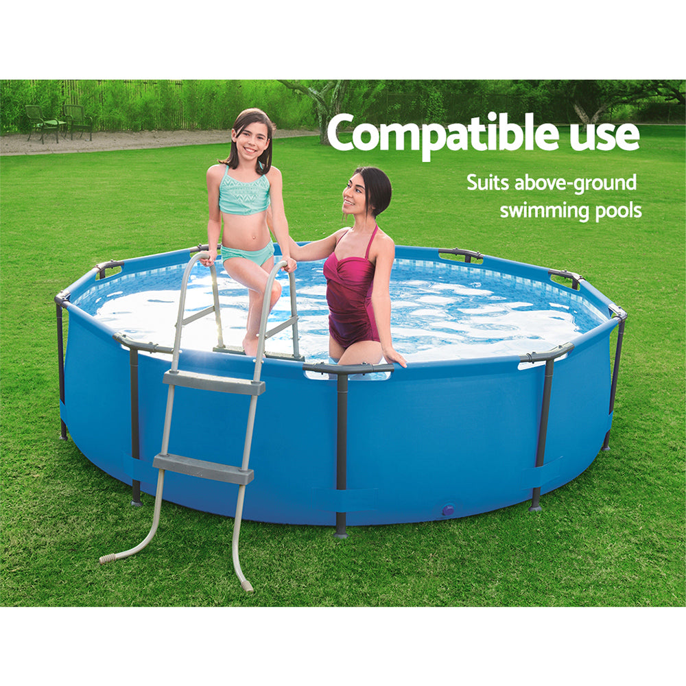 Bestway Ladder for Above Ground Swimming Pools, featuring removable non-slip steps and a corrosion-resistant metal frame, designed for 32-inch pools.