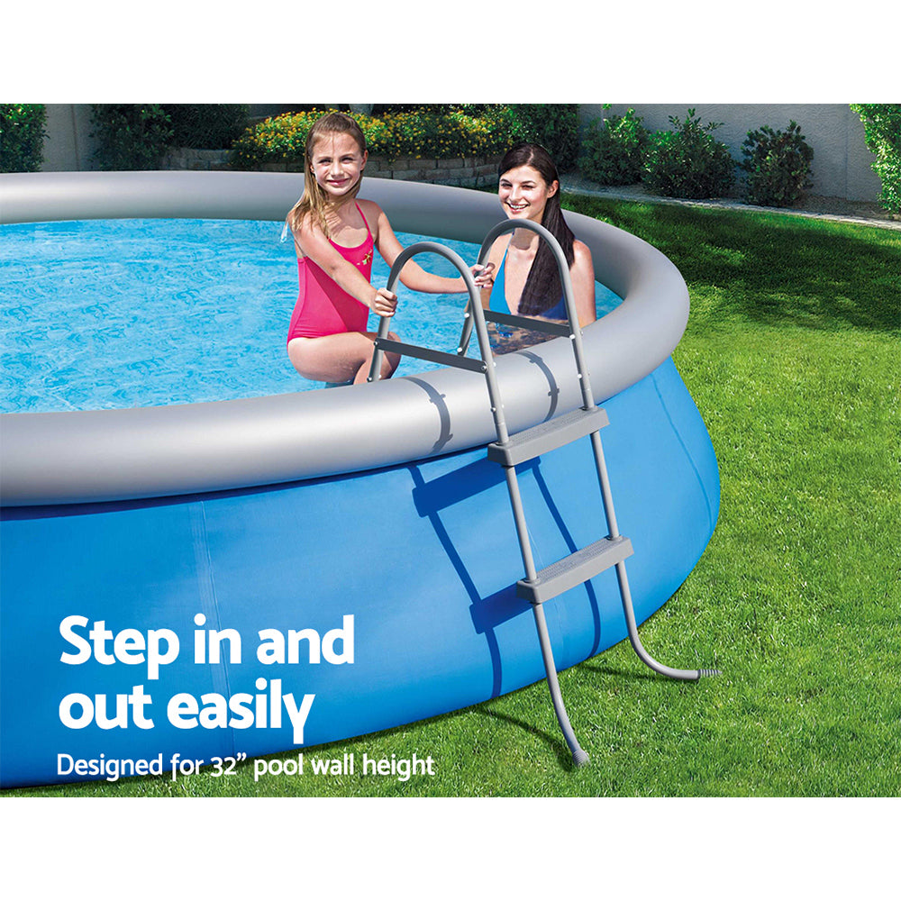 Bestway Ladder for Above Ground Swimming Pools, featuring removable non-slip steps and a corrosion-resistant metal frame, designed for 32-inch pools.