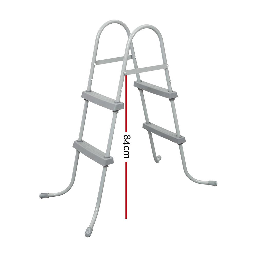 Bestway Ladder for above-ground swimming pools, featuring removable non-slip steps and a rust-resistant metal frame.