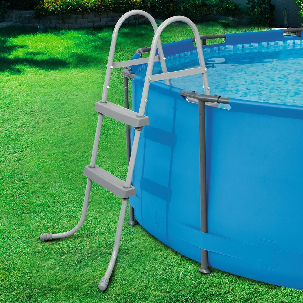 Bestway Ladder for above-ground swimming pools, featuring removable non-slip steps and a rust-resistant metal frame.