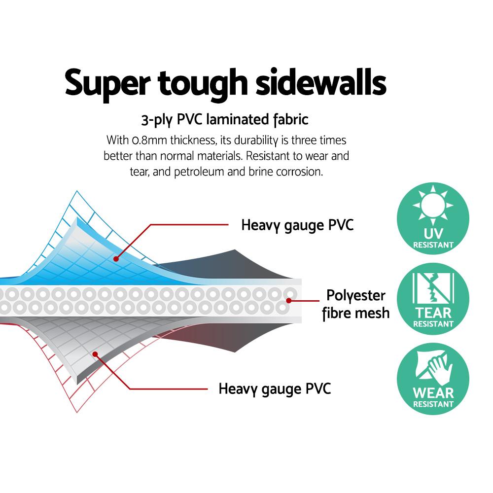 Bestway Steel Above Ground Swimming Pool with heavy-duty PVC walls and rust-resistant frame, set up in a backyard.