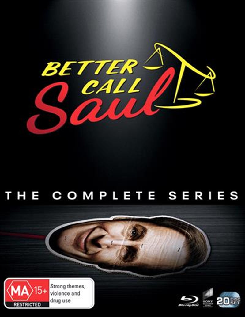 Better Call Saul complete series Blu-ray box set featuring seasons 1 to 6 with vibrant artwork.