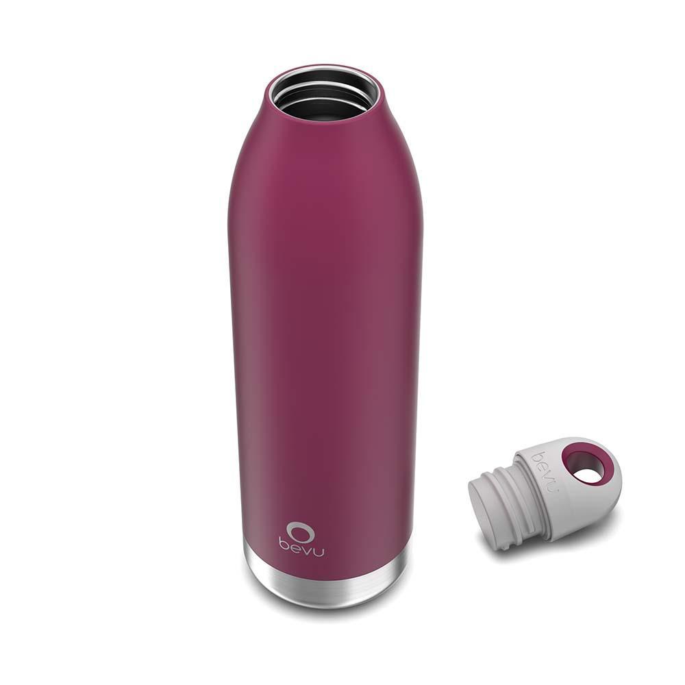 Bevu® DUO Insulated Bottle in Plum, 550ml, showcasing its sleek design and double vacuum insulation features.