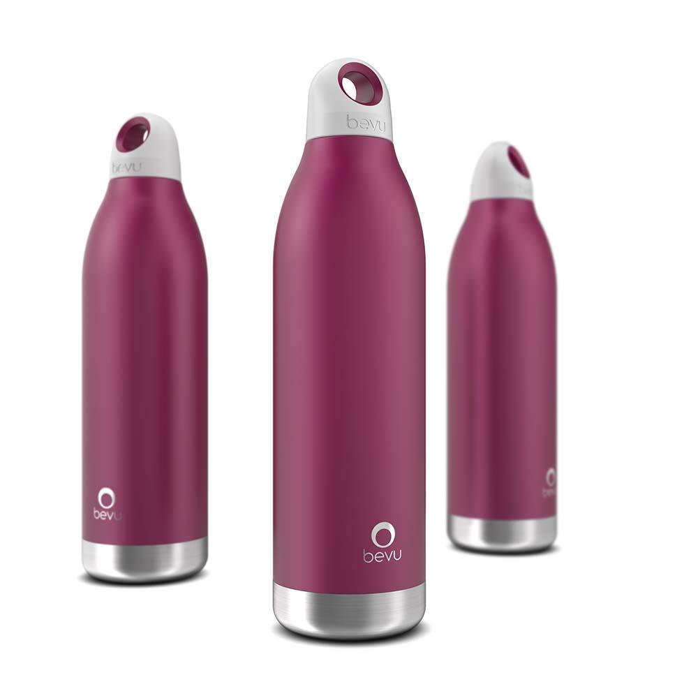 Bevu® DUO Insulated Bottle in Plum, 550ml, showcasing its sleek design and double vacuum insulation features.