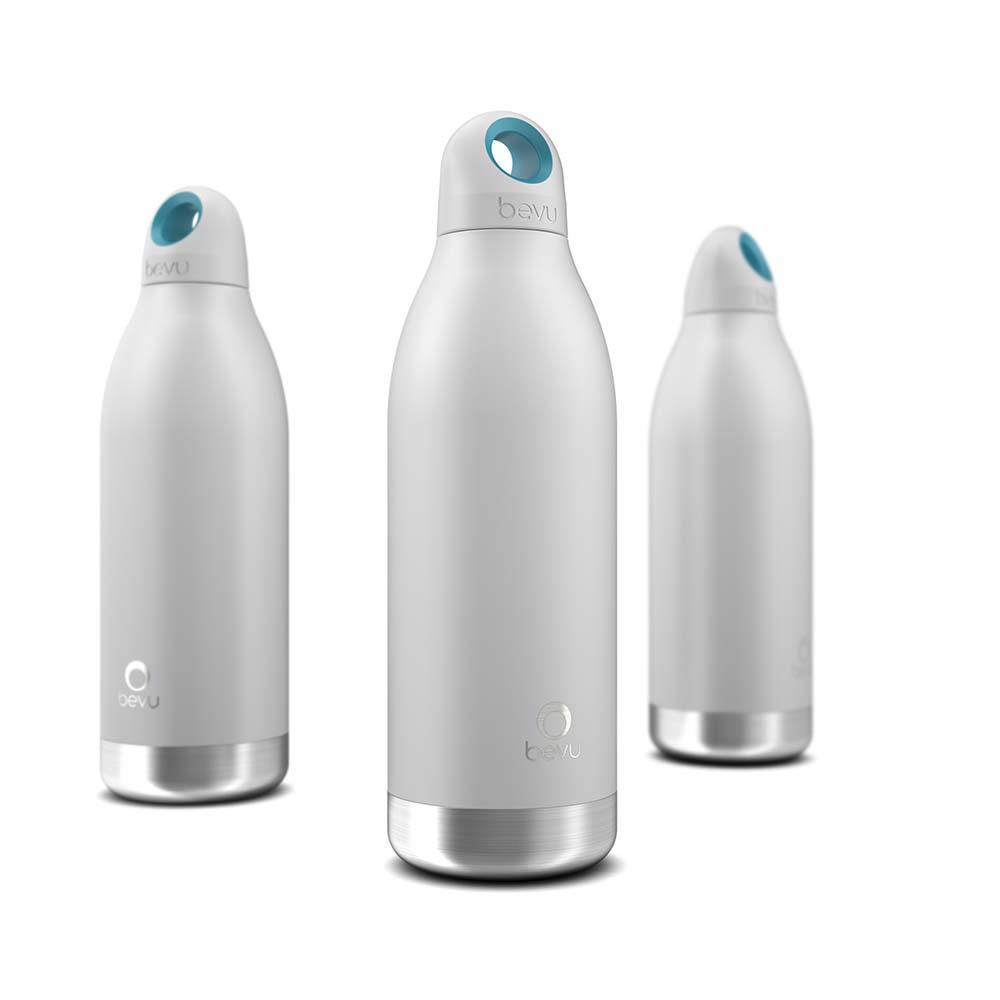 Bevu® DUO Insulated Bottle in White, 550ml, showcasing its sleek design and double vacuum insulation features.