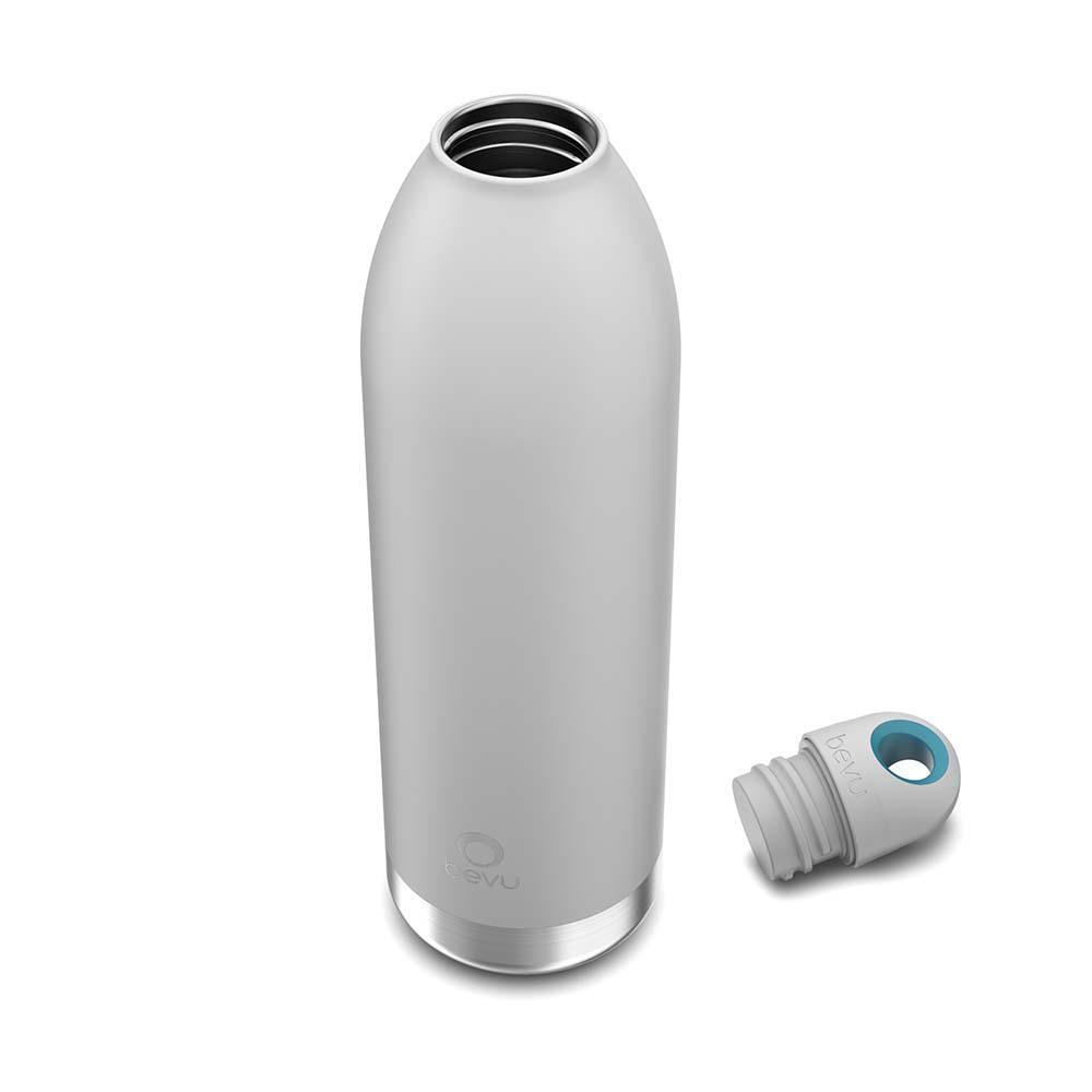 Bevu® DUO Insulated Bottle in White, 750ml, showcasing its sleek design and double vacuum insulation features.