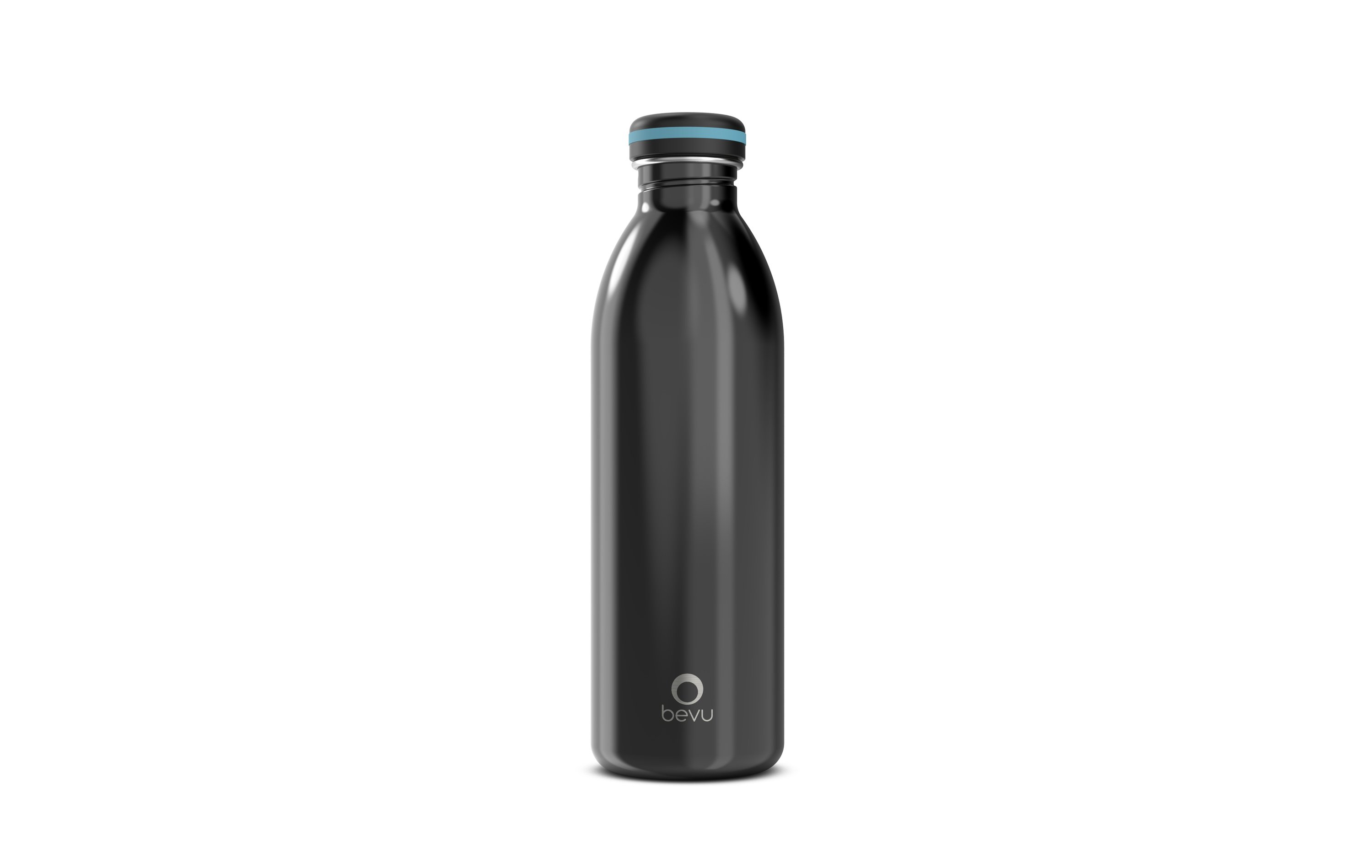 Bevu® ONE Single Wall Black 750ml stainless steel bottle with a sleek design, perfect for hydration on the go.