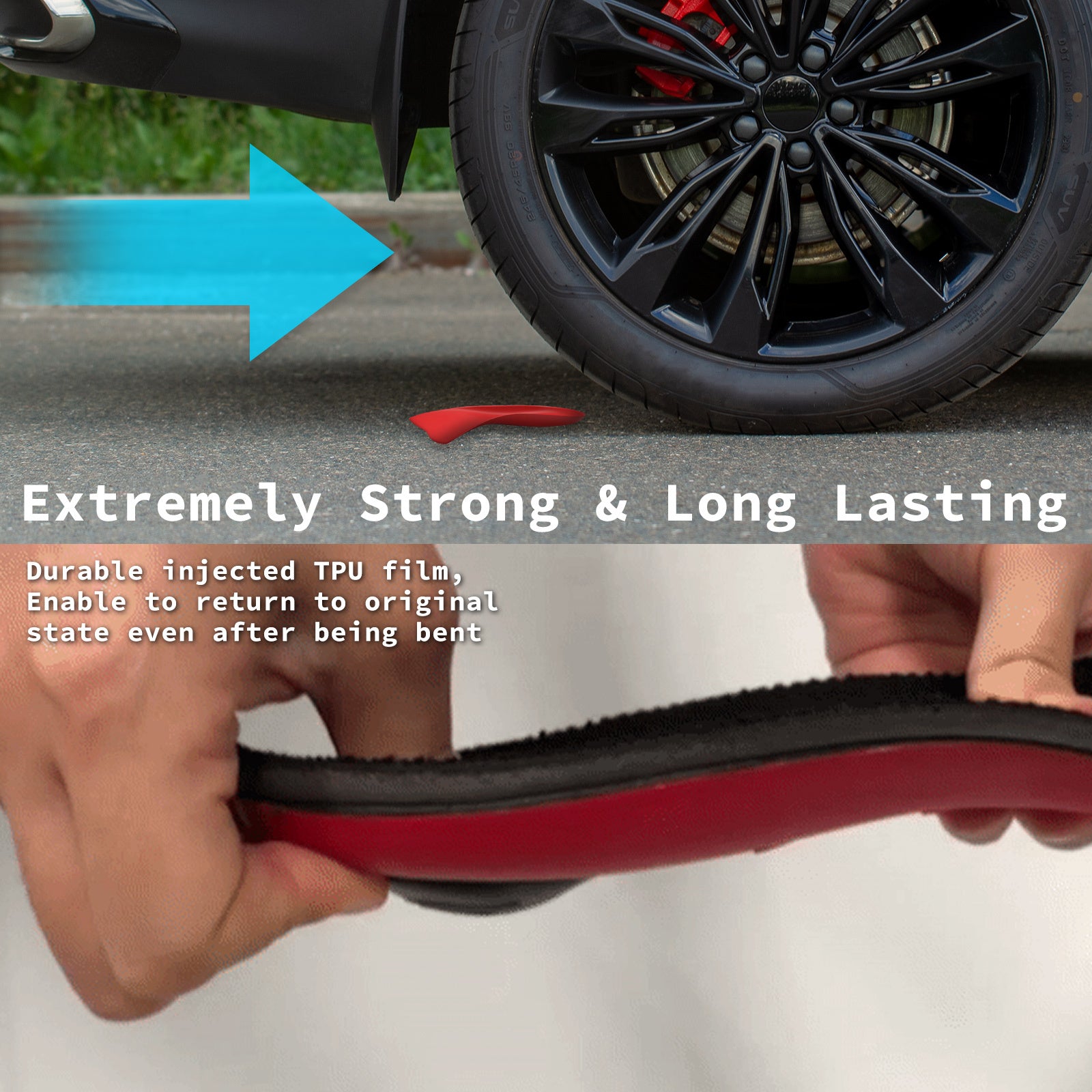 Bibal Insole 2X Pair L Size Full Whole Insoles with arch support, featuring a black and red design and made of durable urethane material.