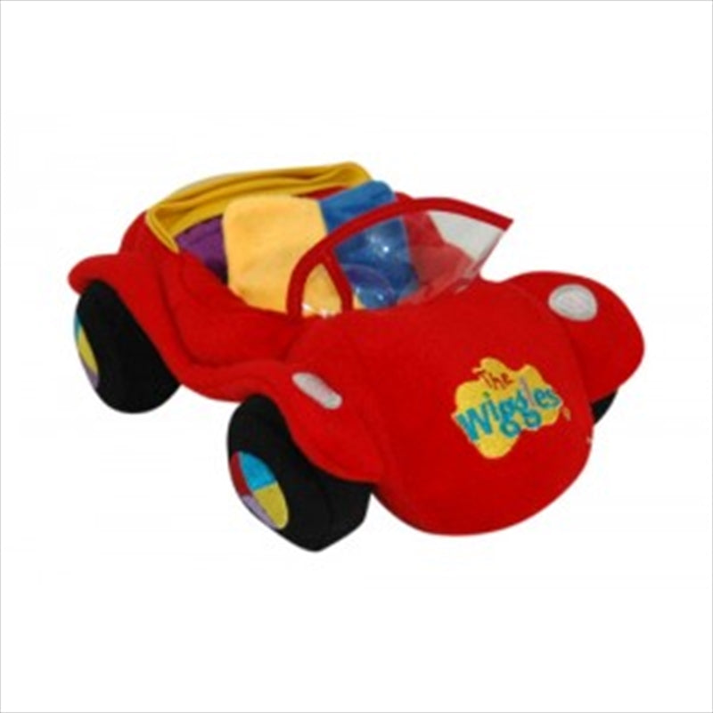 A vibrant Big Red Car Plush toy, soft and cuddly, perfect for children to play and snuggle with.