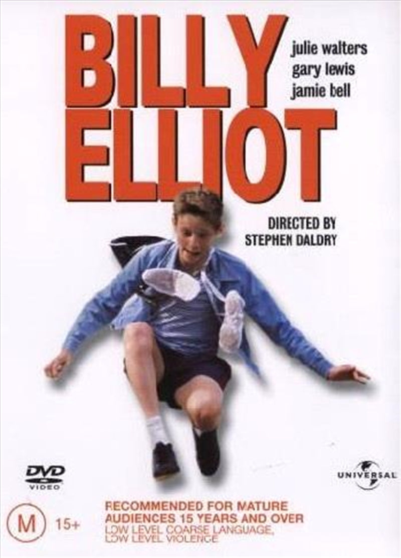 Billy Elliott DVD cover featuring a young boy dancing ballet, symbolizing passion and dreams.