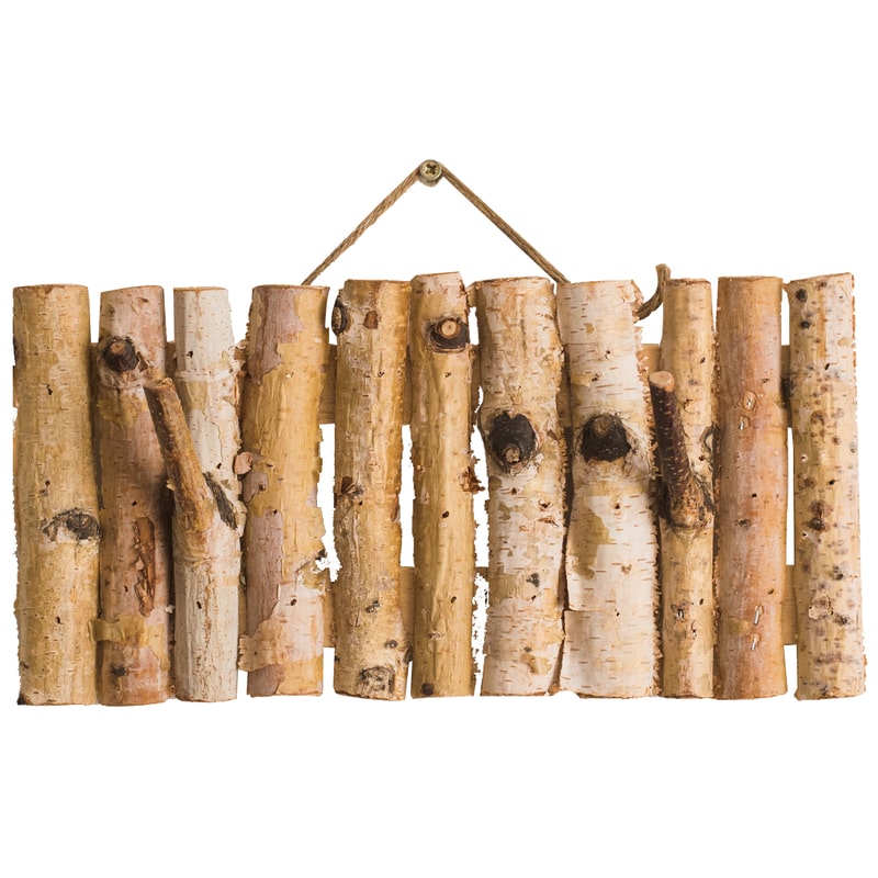 Birch Wood Country Wall Hook with hemp rope, showcasing natural khaki color and handcrafted details.