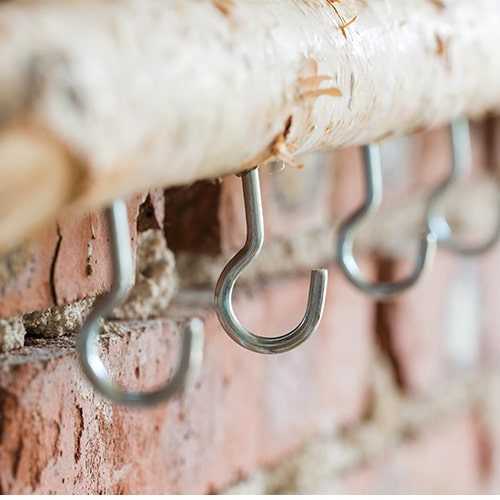 Birch Wood Craft Wall Hanger featuring natural khaki color, hemp rope, and metal hook, ideal for decorative display.