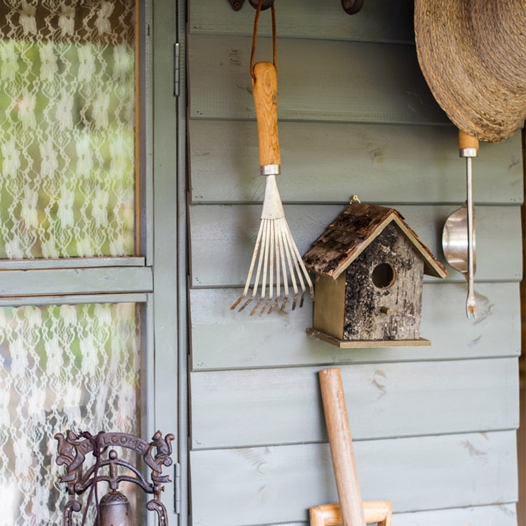 Birch Wood Decorative Bird House with natural wood finish, showcasing unique handcrafted design and dimensions.