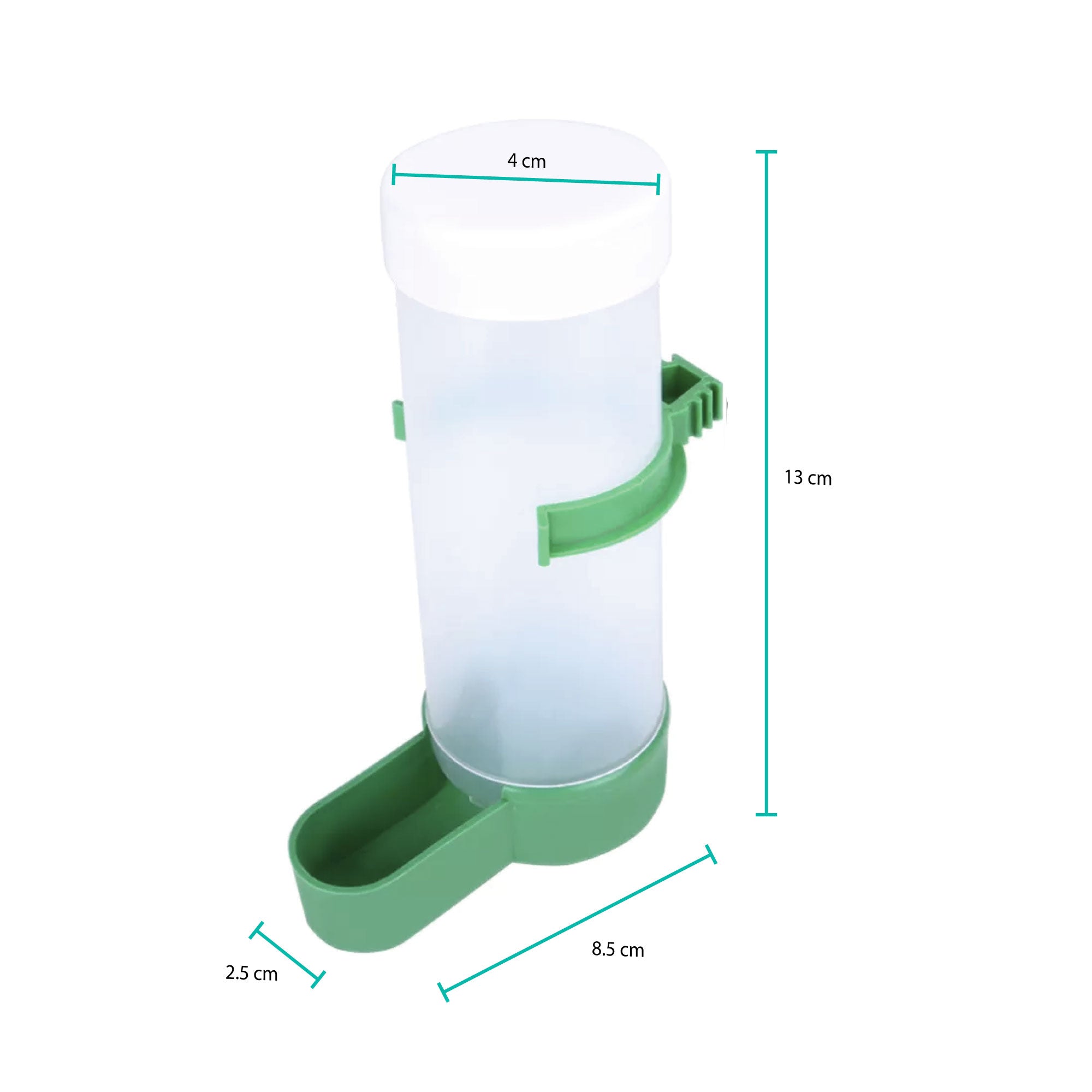 Automatic bird cage food dispenser for parrots and budgies, featuring a durable plastic design with large grazing trays.