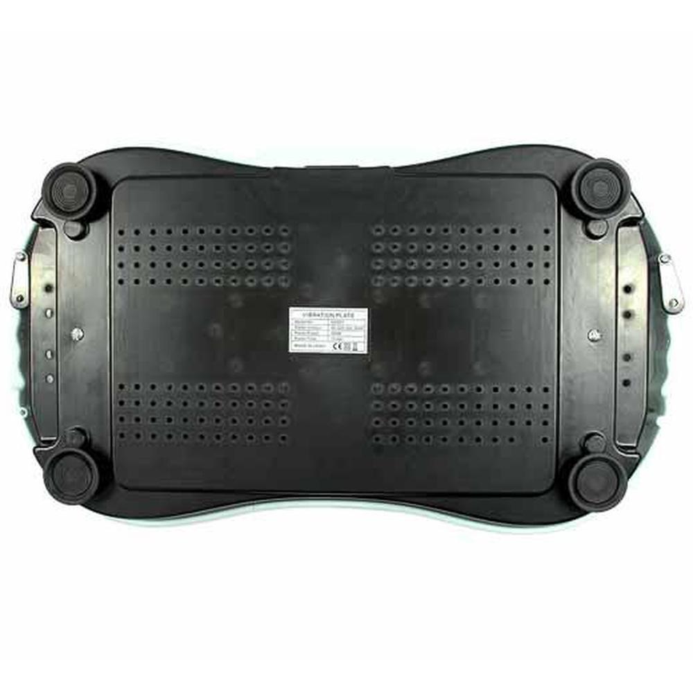 Black Vibration Machine Platform with remote control and resistance bands, designed for effective exercise and fitness.