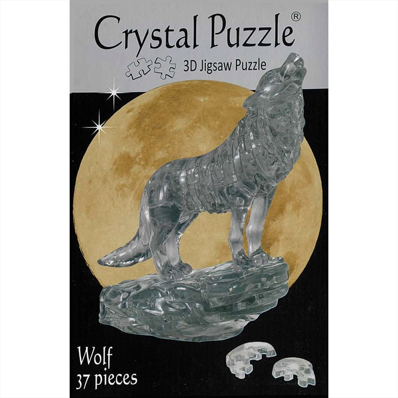 A beautifully crafted Black Wolf 3D Crystal Puzzle showcasing intricate details and a lifelike design.