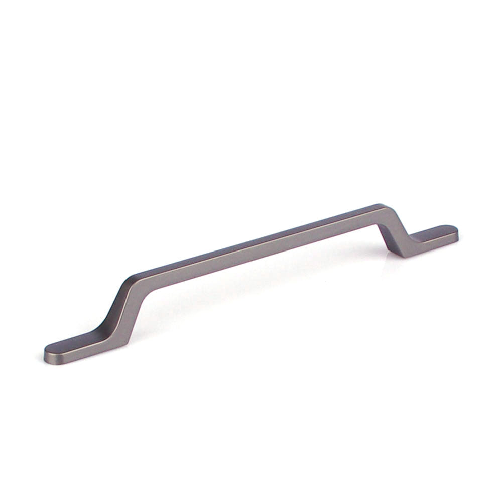 Black Zinc Kitchen Cabinet Handle with sleek design, 160mm spacing, and included screws for easy installation.