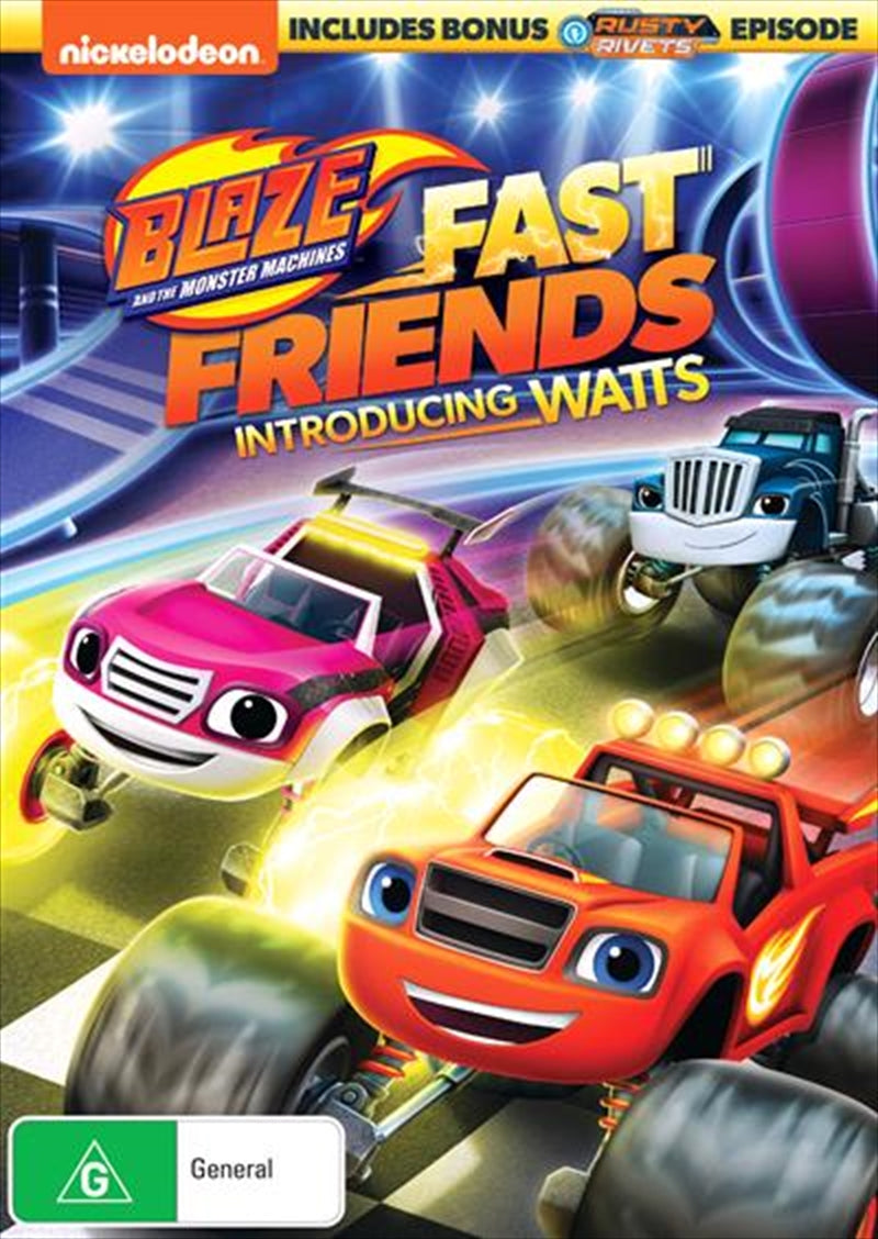 Blaze and the Monster Machines Fast Friends DVD cover featuring Blaze, AJ, and other monster truck characters in action.