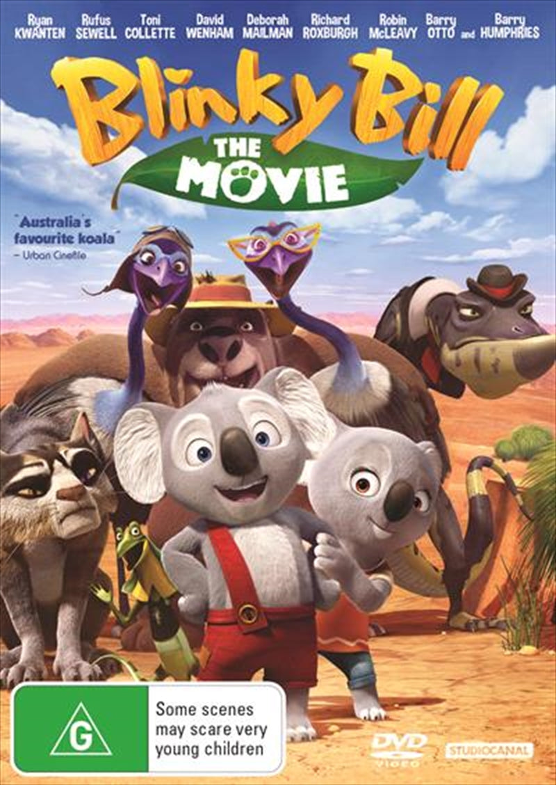 Blinky Bill The Movie DVD cover featuring a young koala in the Australian outback.