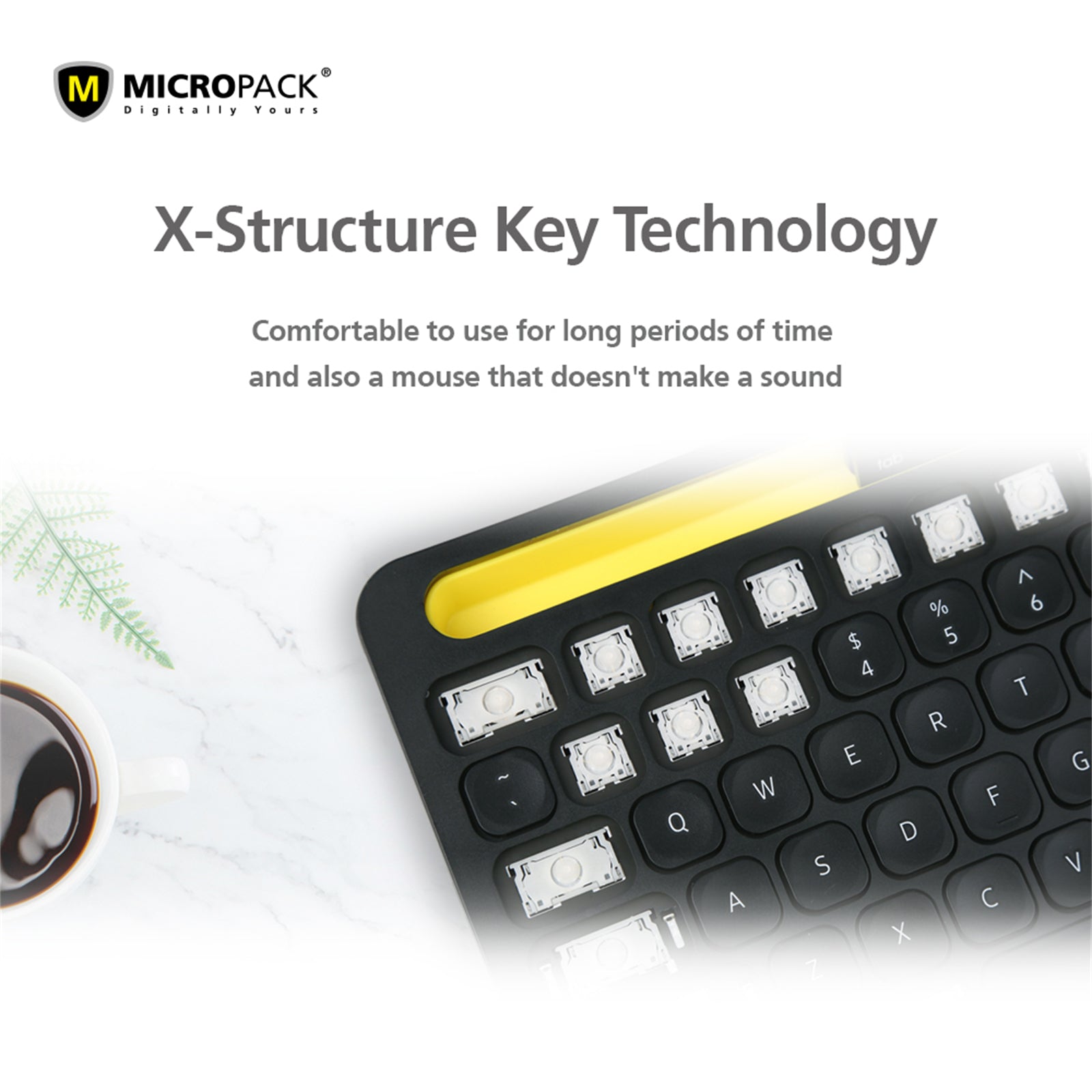 Bluetooth Wireless PC Keyboard Mouse Set featuring a sleek design, low-profile keys, and an optical mouse with 1000 DPI resolution.