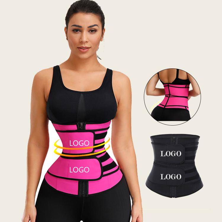 Body Shaper Shapewear Double Compression Waist Trimmers made from eco-friendly latex, designed for women with a firm control level.