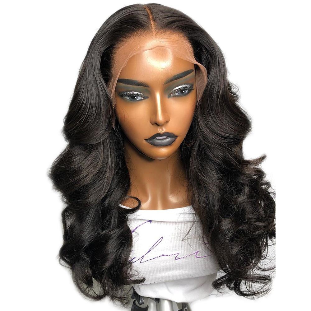 Body Wave Silk Top Lace Frontal Wig showcasing natural waves and a realistic scalp appearance, made from 100% Remy human hair.