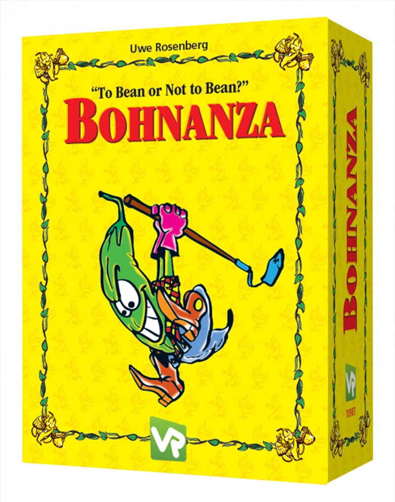 Bohnanza 25th Anniversary Edition game box featuring colorful bean illustrations and game components.