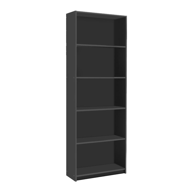 CARMELLA Anthracite Bookcase with five shelves, dimensions 58x23x170 cm, showcasing a modern design.