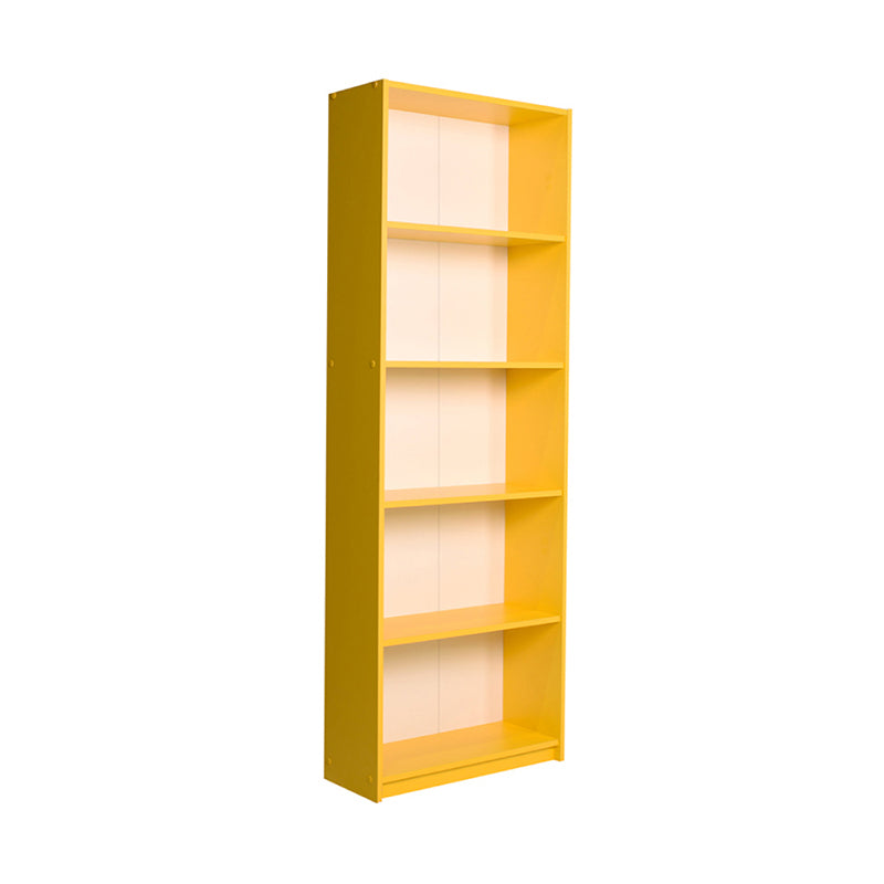 Bookcase CARMELLA in vibrant yellow with five shelves, perfect for home or office use.