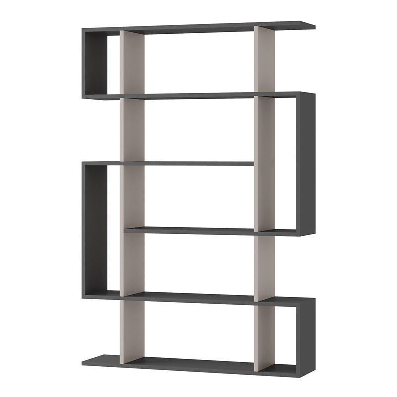 Bookcase Cordoba in light mocha and anthracite, featuring six shelves and a modern design, perfect for home or office use.