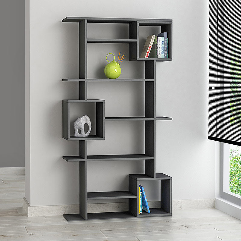 HUGO Anthracite Bookcase with ten shelves, stylish design, and modern finish, perfect for home or office use.