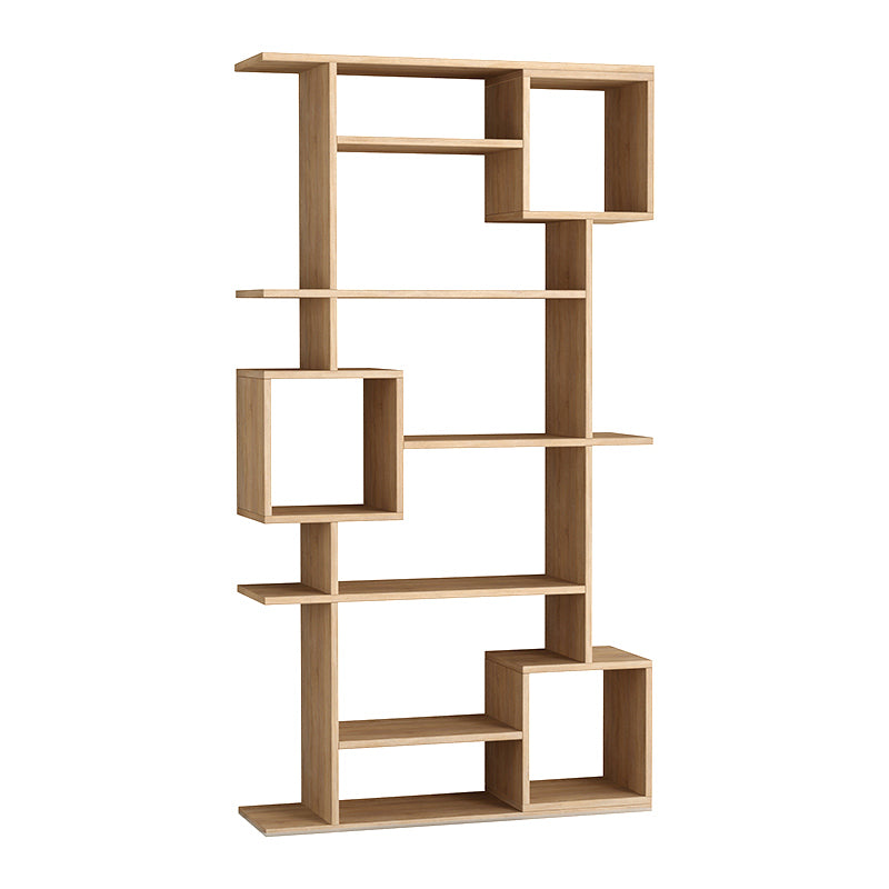 HUGO Natural Beech Bookcase with ten shelves, showcasing a stylish design and durable melamine construction.