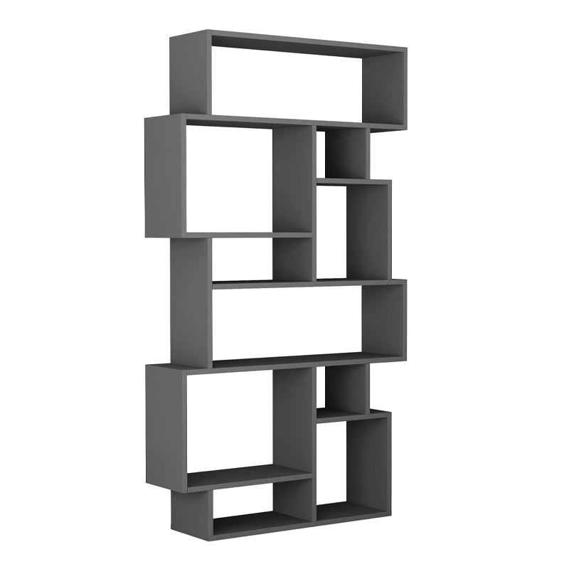 MATHIAS Anthracite Bookcase, sleek design with ample storage space, dimensions 96x25.5x168.5 cm, made of durable melamine.