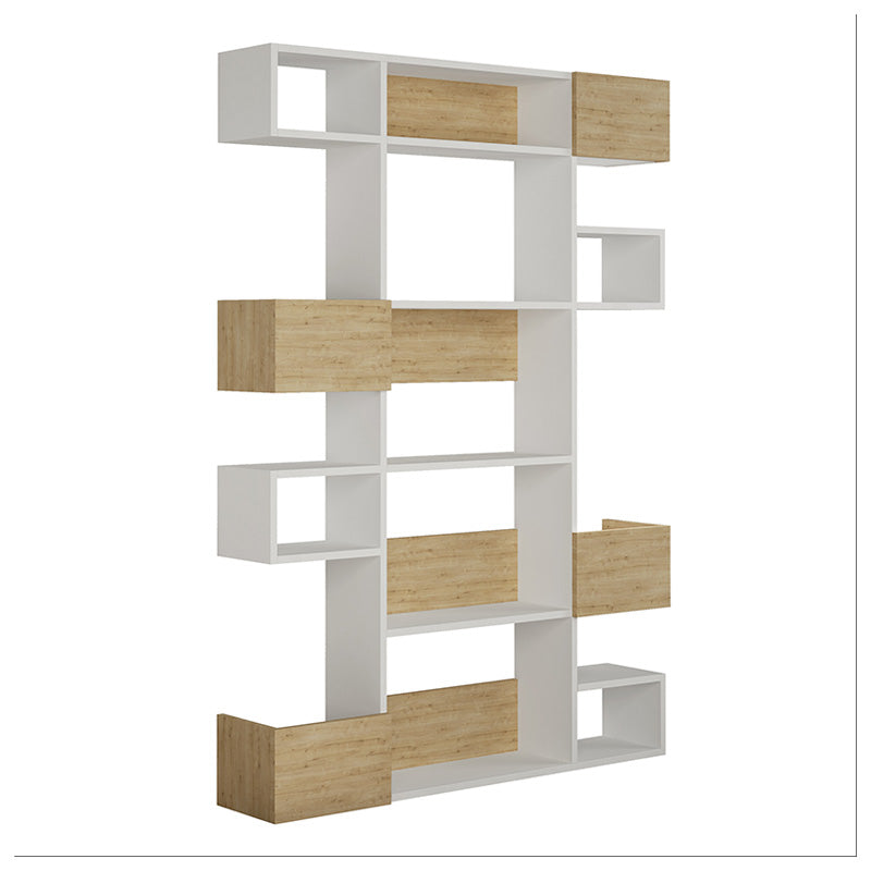 Bookcase MEXICO in white-oak finish, featuring spacious shelves and a modern design, perfect for home or office use.