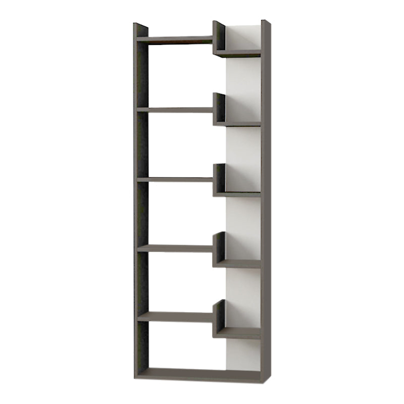 Stylish MONTREAL Bookcase in anthracite and white, featuring six shelves and modern design.