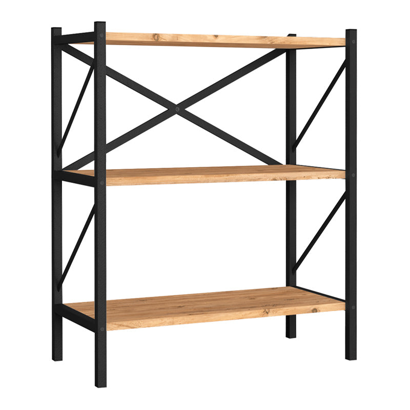 Stylish PINIA Bookcase in oak finish with three shelves, perfect for modern interiors.