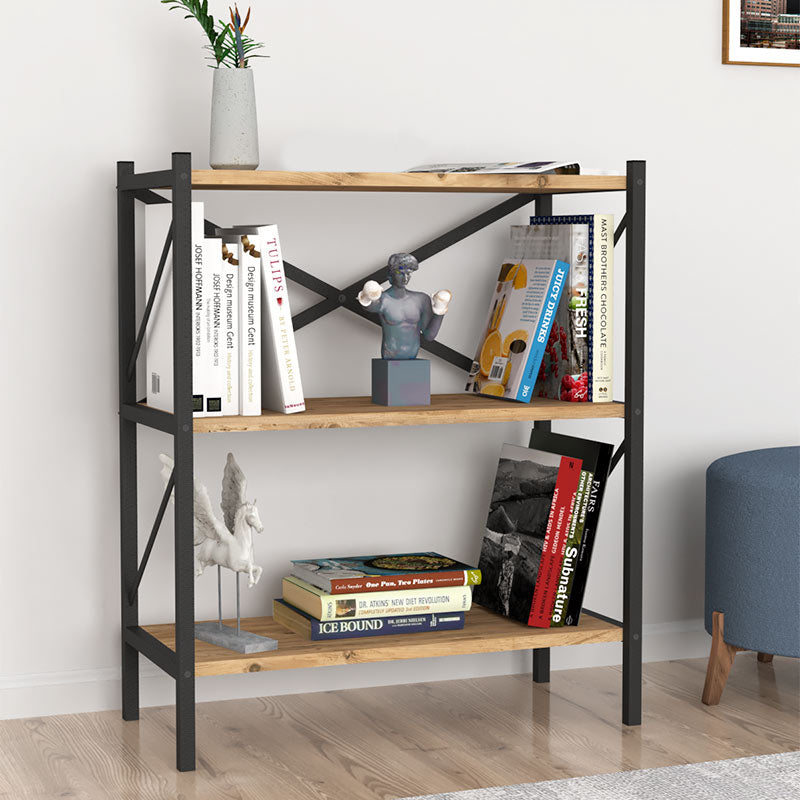 Stylish PINIA Bookcase in oak finish with three shelves, perfect for modern interiors.