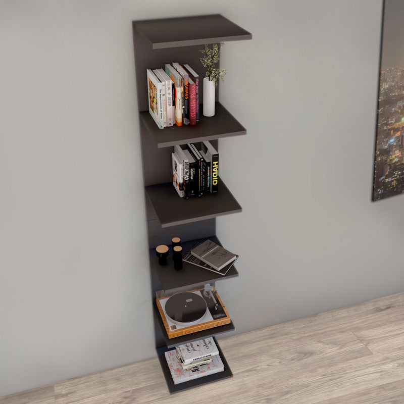 THOMAS Anthracite Bookcase, modern wall shelf with sleek design, perfect for home or office use.