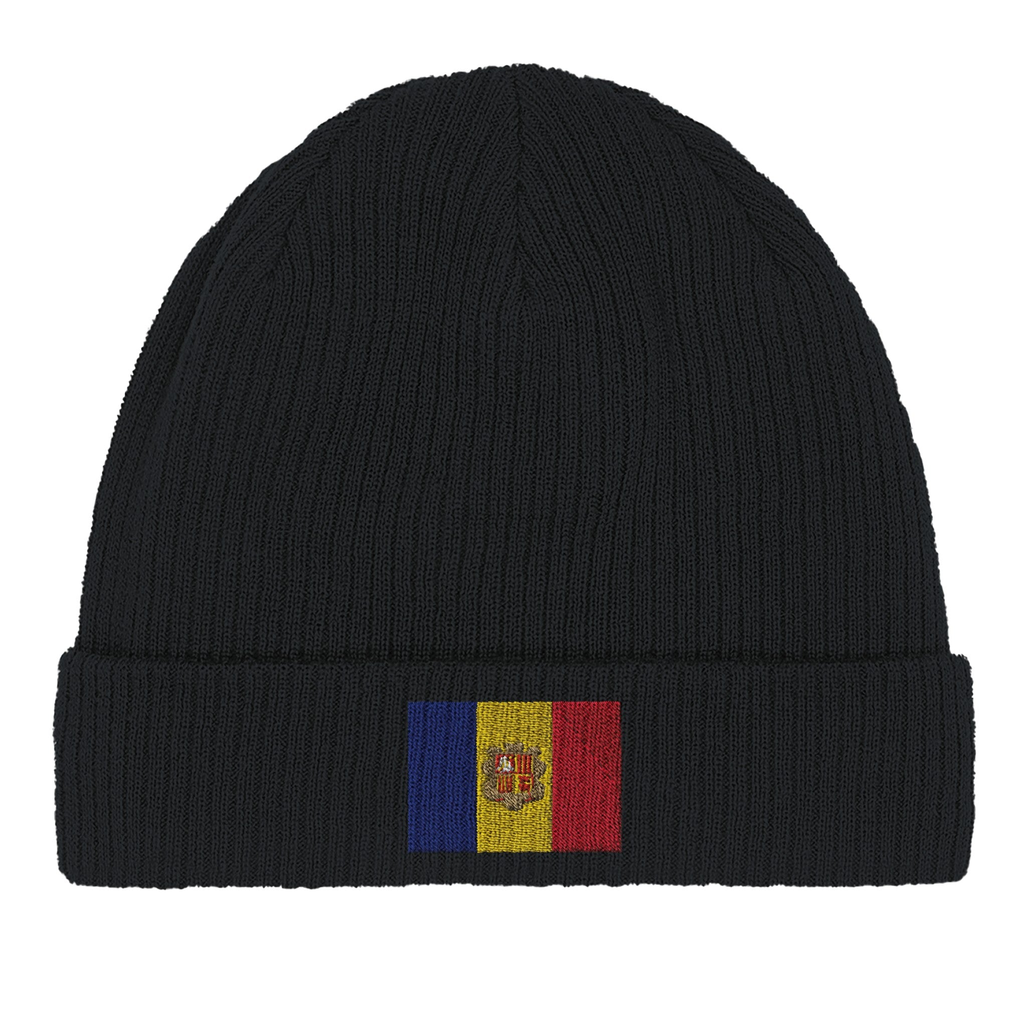 Bonnet en coton biologique avec le drapeau d'Andorre, léger et respirant, parfait pour toutes les saisons.